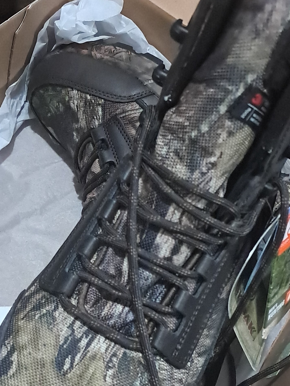 Men's Camouflage Outdoor Hunting Boots - Black/Green